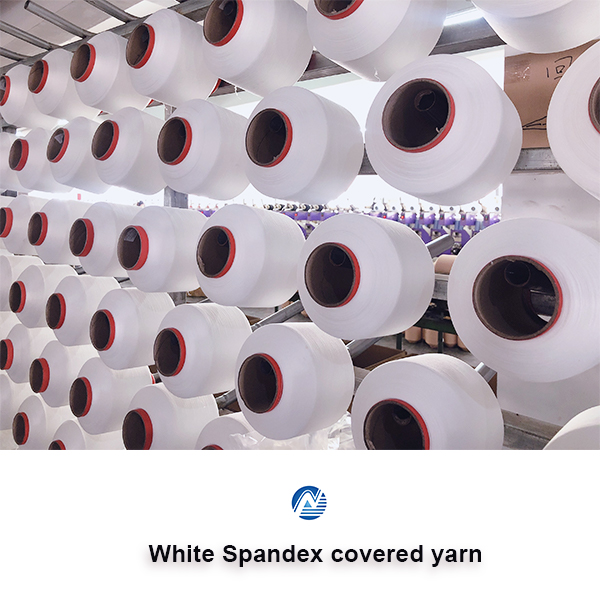 fío cuberto de spandex branco